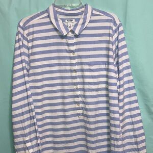 Old Navy Blue and White Striped Shirt